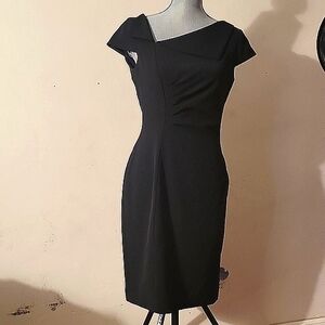 Chelsea Rose Womens Black Sleeveless Lined Sheath Dress, Size:  4